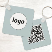 Simple Logo QR Code Business Sleutelhanger