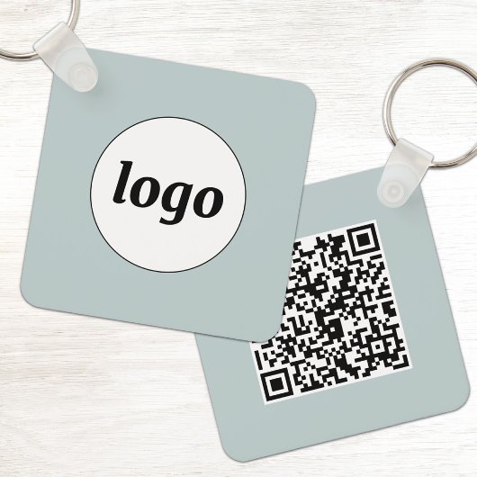 Simple Logo QR Code Business Sleutelhanger