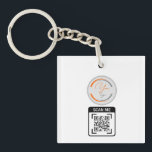 Simple Logo QR Code Business White Sleutelhanger<br><div class="desc">Add your own logo and QR code to this striking minimalist professional design. Great for employee branding, or as a promotional product for your employees, clients and customers.</div>