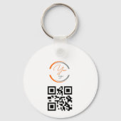 Simple Logo QR Code Business White Sleutelhanger (Voorkant)