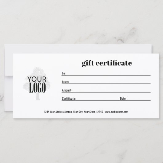 Simple Logo QR Code Gift Certificate (Voorkant)