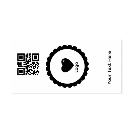 Simple Logo 'QR Code' Text Business Promotional Rubberstempel (Afrduk)