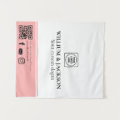 Simple Logo QR Vendor Event Promotional Display Wandkleed (Voorkant (horizontaal))