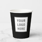 Simple Logo Sjabloon Business Promo Swag Black Papieren Bekers (Achterkant)