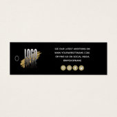 Simple Logo Social Media Black Clothing Care label Mini Visitekaartjes (Voorkant)
