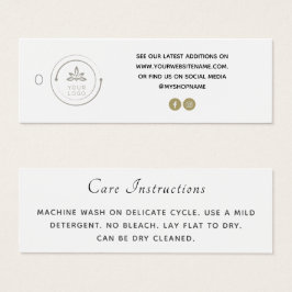 Simple Logo Social Media White Clothing Care label Mini Visitekaartjes