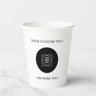 Simple Logo Text Clean Business Branding Papieren Bekers