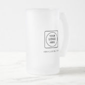 Simple Logo Text Frosted Business Promo mug Matglas Bierpul (Voorkant rechts)