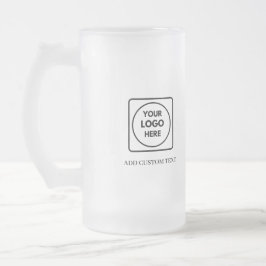 Simple Logo Text Frosted Business Promo mug Matglas Bierpul