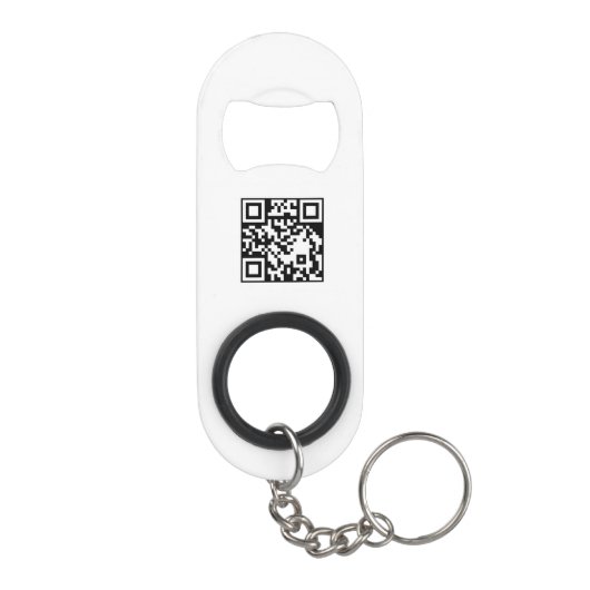 Simple Logo Text QR Code Business Branding Design Mini Flessenopener (Achterkant)