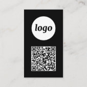 Simple Logo Text QR Code Vertical Black Visitekaartje (Achterkant)