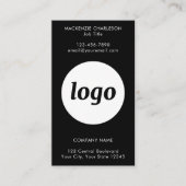 Simple Logo Text QR Code Vertical Black Visitekaartje (Voorkant)