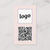 Simple Logo Text QR Code Vertical Blush Pink Visitekaartje (Achterkant)