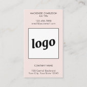 Simple Logo Text QR Code Vertical Blush Pink Visitekaartje (Voorkant)
