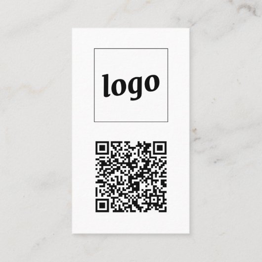 Simple Logo Text QR Code Vertical Format Visitekaartje (Achterkant)