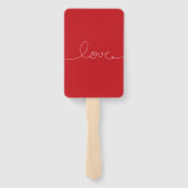 Simple Loopy Love Lines Red Heart Wedding Programm Handwaaier (Achterkant)