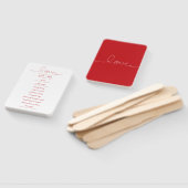 Simple Loopy Love Lines Red Heart Wedding Programm Handwaaier (Niet-gemonteerd)