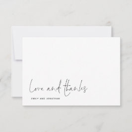 Simple Love Bedankt Script Photo Weddenschap Bedan Notitiekaartje