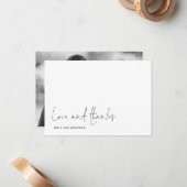 Simple Love Bedankt Script Photo Weddenschap Bedan Notitiekaartje (Voorkant / Achterkant in situ)