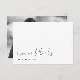Simple Love Bedankt Script Photo Weddenschap Bedan Notitiekaartje