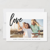 Simple Love Black en White Feestdagen Photo Card Feestdagenkaart (Voorkant)