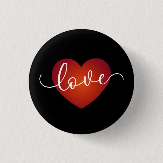 Simple Love Calligraphy Valentijn | Pin-Button Ronde Button 3,2 Cm (Voorkant)
