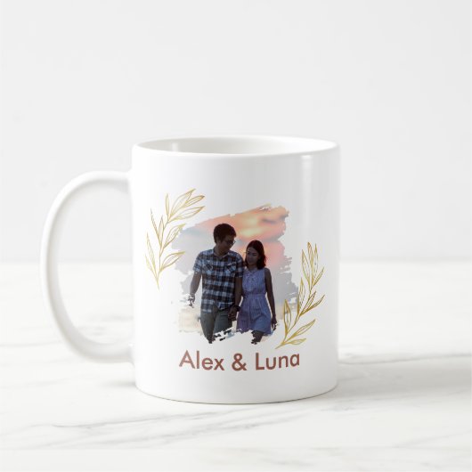 Simple Love Elegant Couple Gift Romantic Warm Cute Koffiemok (Links)