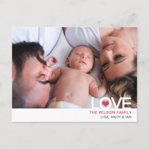 Simple Love Heart Cute Photo Valentijnsdag Briefkaart
