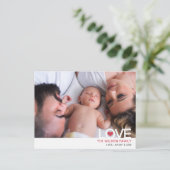 Simple Love Heart Cute Photo Valentijnsdag Briefkaart (Staand voorkant)