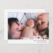 Simple Love Heart Cute Photo Valentijnsdag Briefkaart (Voorkant / Achterkant)