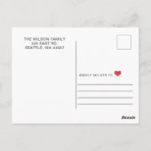 Simple Love Heart Cute Photo Valentijnsdag Briefkaart (Achterkant)