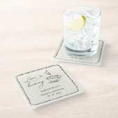 Simple Love is Brewing Coffee Bridal Shower  Glazen Onderzetter (Schuin)