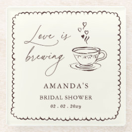 Simple Love is Brewing Coffee Bridal Shower  Glazen Onderzetter