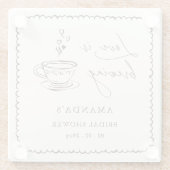 Simple Love is Brewing Coffee Bridal Shower  Glazen Onderzetter (Achterkant)