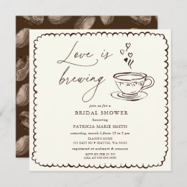 Simple Love is Brewing Coffee Bridal Shower Kaart