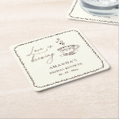 Simple Love is Brewing Coffee Bridal Shower Kartonnen Onderzetters (Schuin)