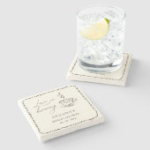 Simple Love is Brewing Coffee Bridal Shower Stenen Onderzetter (Zijkant)