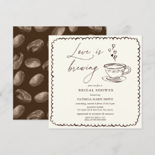 Simple Love is Brewing Coffee Bruidsuitnodiging Kaart