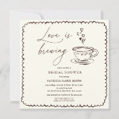 Simple Love is Brewing Coffee Bruidsuitnodiging Kaart (Voorkant)