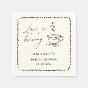 Simple Love is Brewing Coffee Bruidsuitnodiging Servet