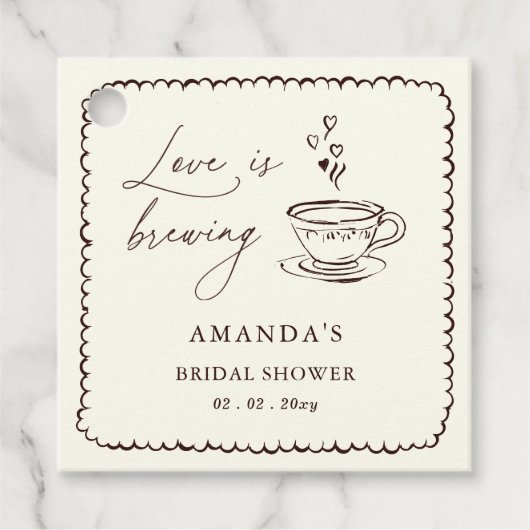 Simple Love is Brewing Coffee Bruiloftsborrel  Bedankjes Labels (Voorkant)