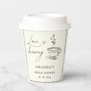 Simple Love is Brewing Coffee Bruiloftsborrel Papieren Bekers