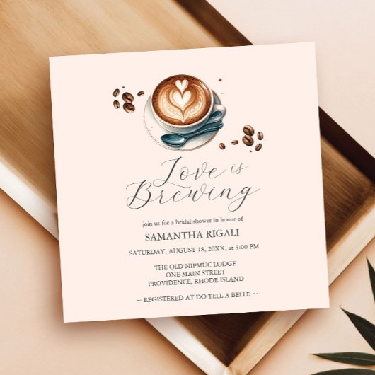 Simple Love is Brewing Uitnodigingen Bruidsfeest
