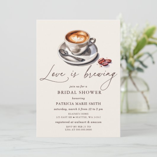 Simple Love is het brouwen van koffie Vrijgezellen Kaart (Staand voorkant)