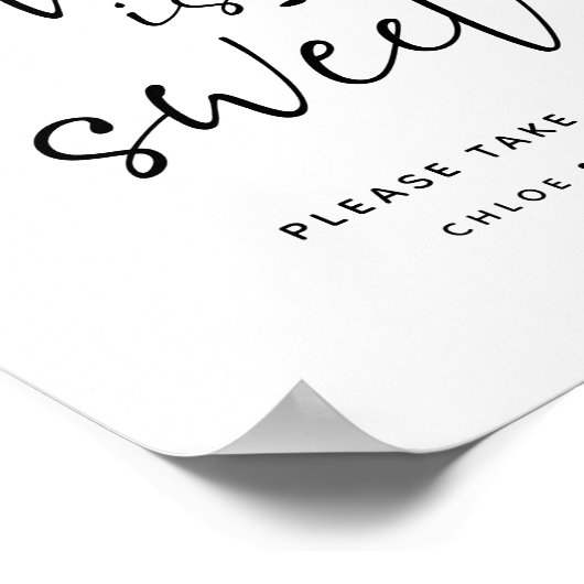 Simple Love is Sweet Wedding Favor Sign Poster (Hoek)