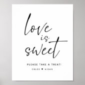 Simple Love is Sweet Wedding Favor Sign Poster (Voorkant)