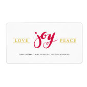 Simple Love Joy Peace-label Etiket (Voorkant)
