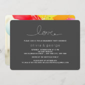 Simple Love Loop Heart Moderne Engagement Party Kaart (Voorkant / Achterkant)