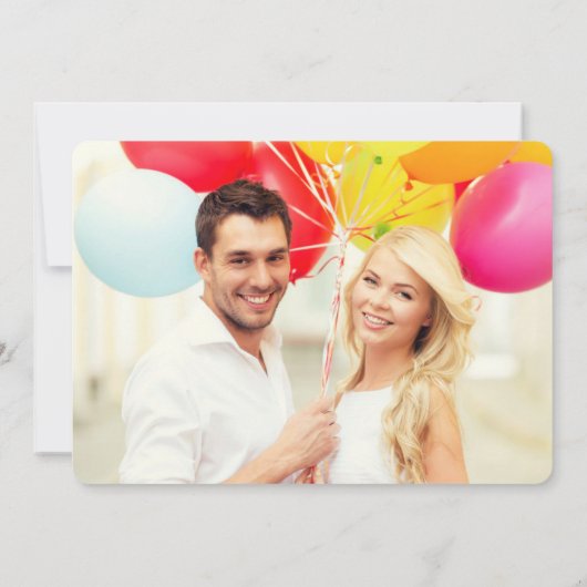 Simple Love Loop Heart Moderne Engagement Party Kaart (Achterkant)