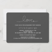 Simple Love Loop Heart Moderne Engagement Party Kaart (Voorkant)